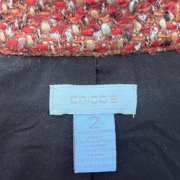 Chico’s Orange Tweed Jacket - Picture 6 of 7